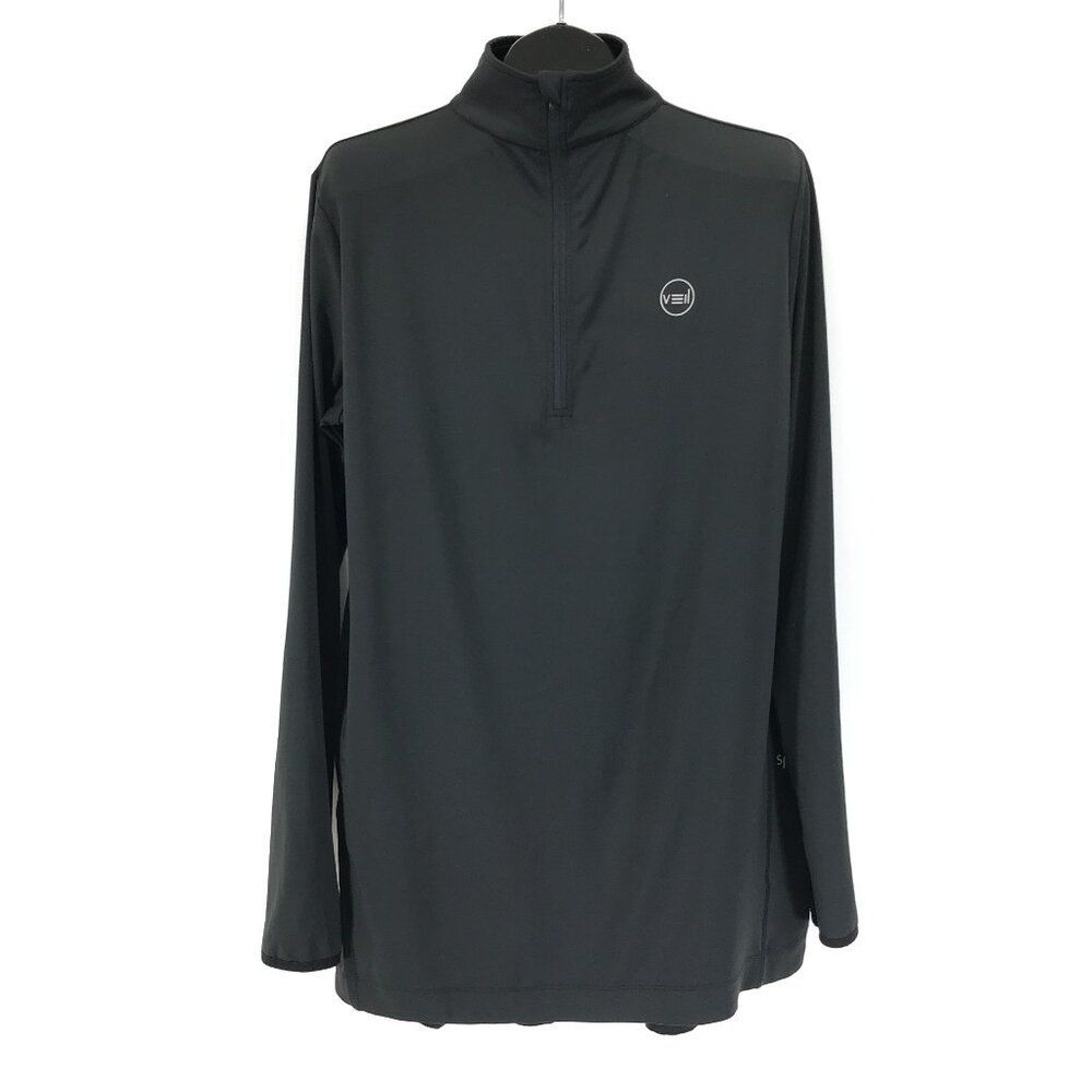 Veil Spark Half Zip Pullover Tunic Women's Large Black Mock Neck Active Fitness